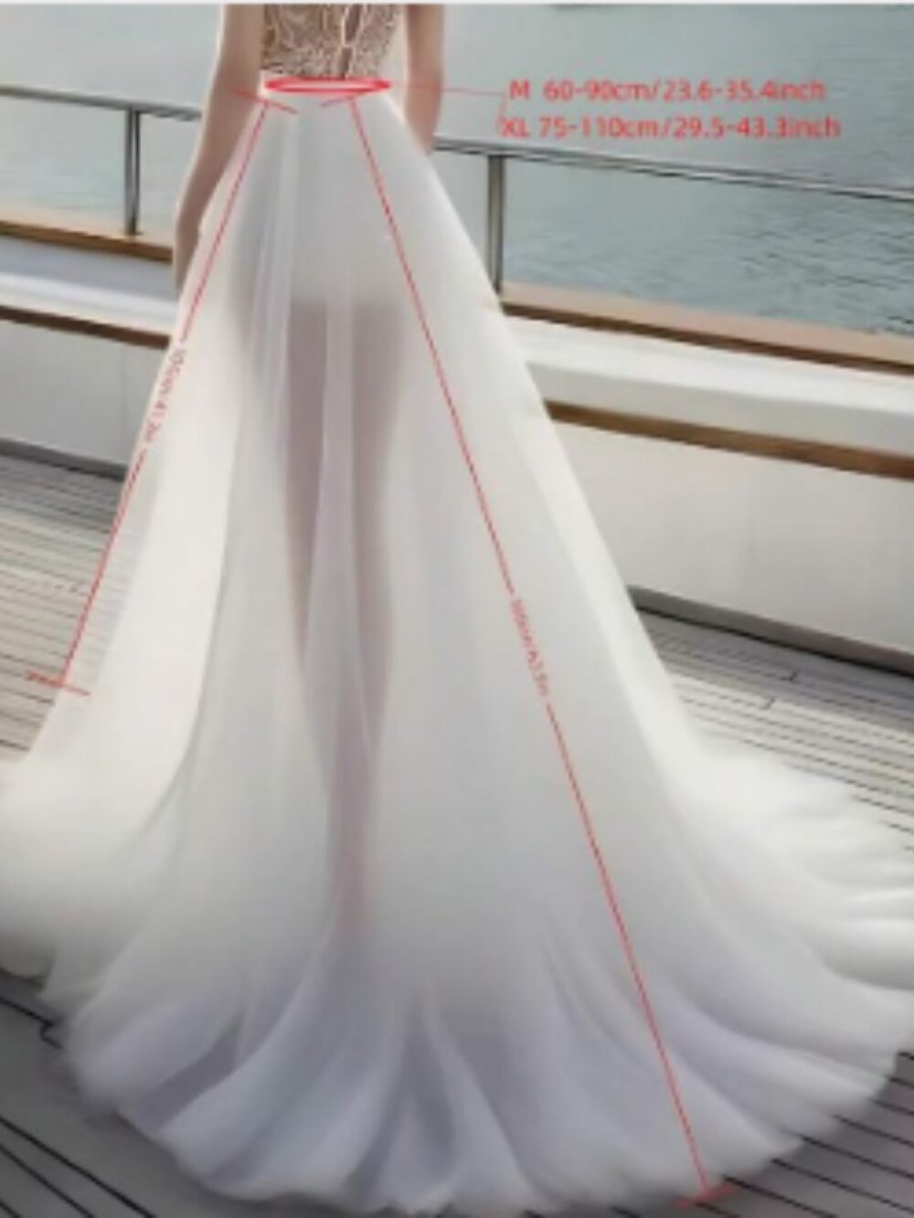 3 layer tulle overskirt with side slit